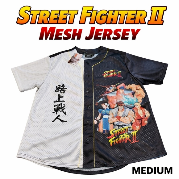 Hot Topic Other - NWT Street Fighter II Mesh Baseball Jersey Capcom Ryu Chun-Li Gaming Medium
